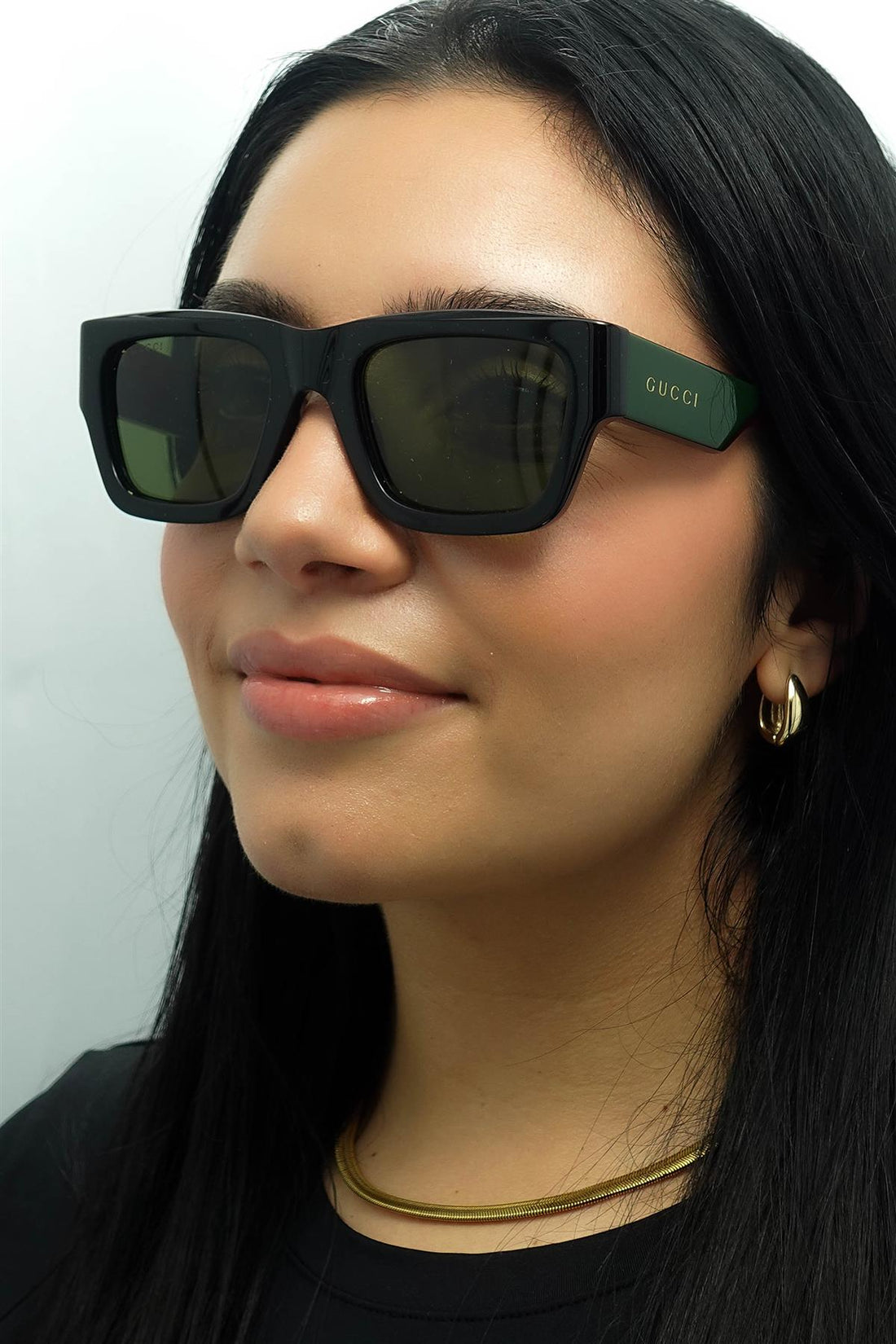 Gucci Sunglasses GG1668S 003 Black with Green and Red Green