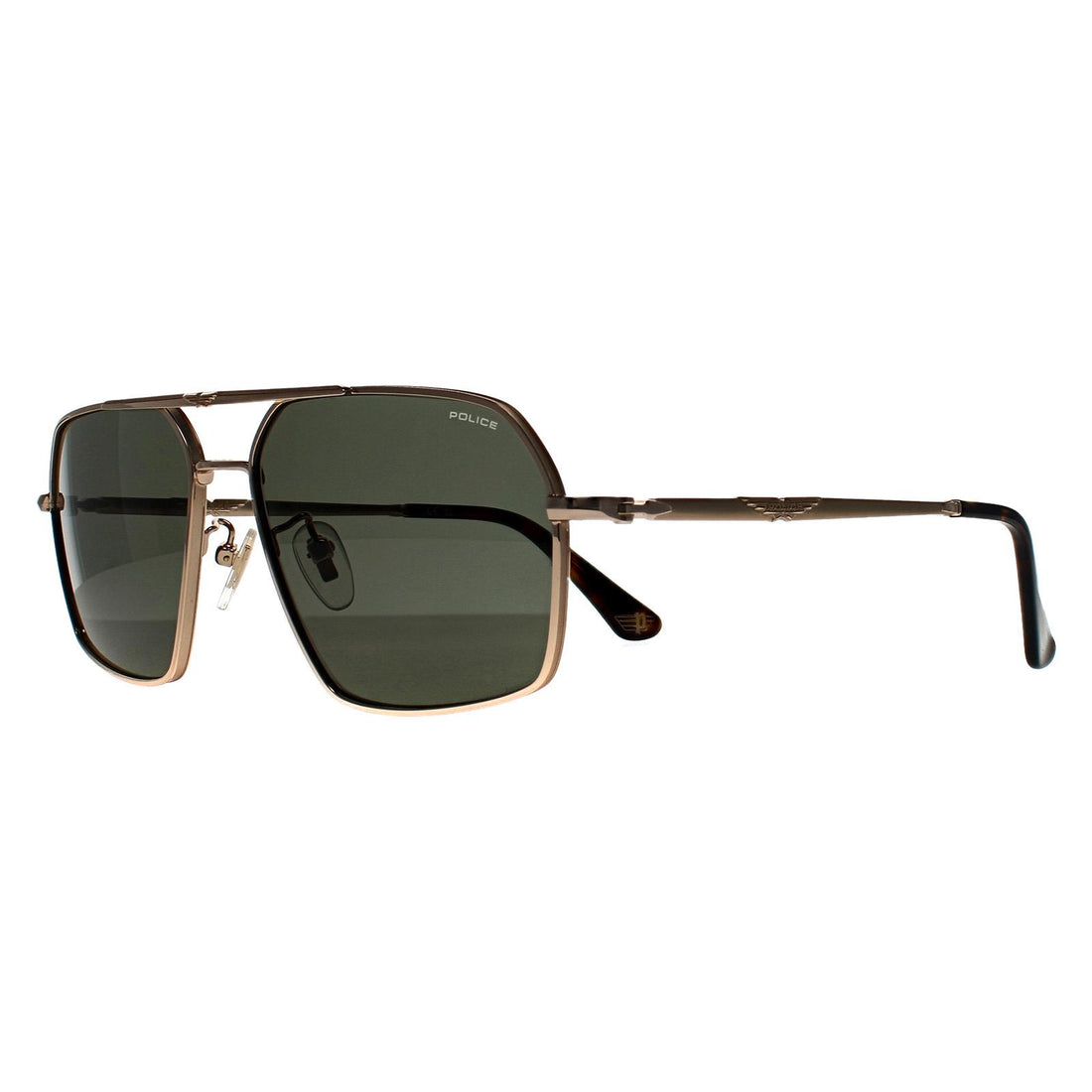 Police Sunglasses SPLL86 Origins Classic 2 0349 Shiny Rose Gold Green
