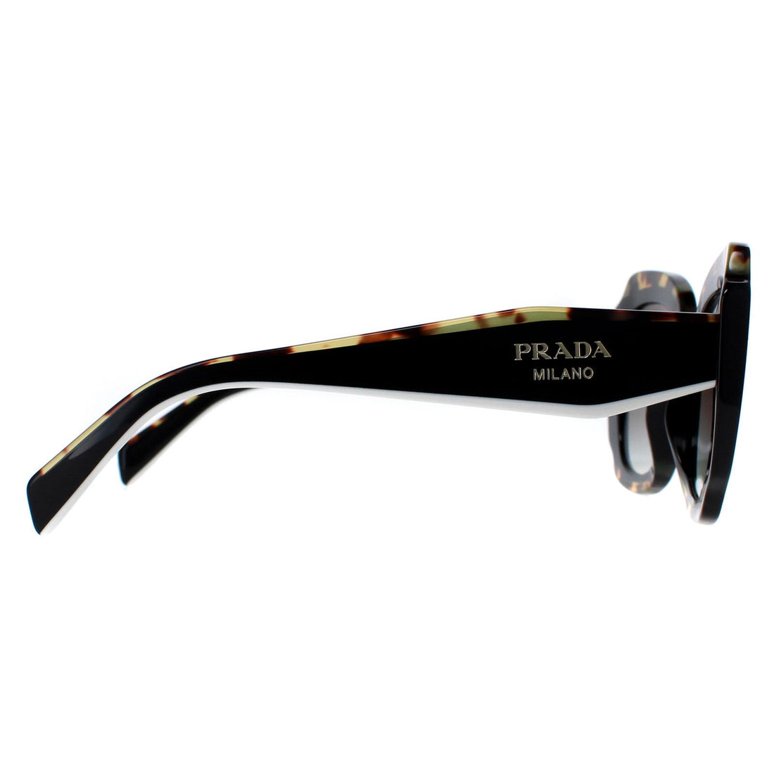 Prada Sunglasses PR16YS 01M0A7 Black and Medium Tortoise Light Grey Gradient
