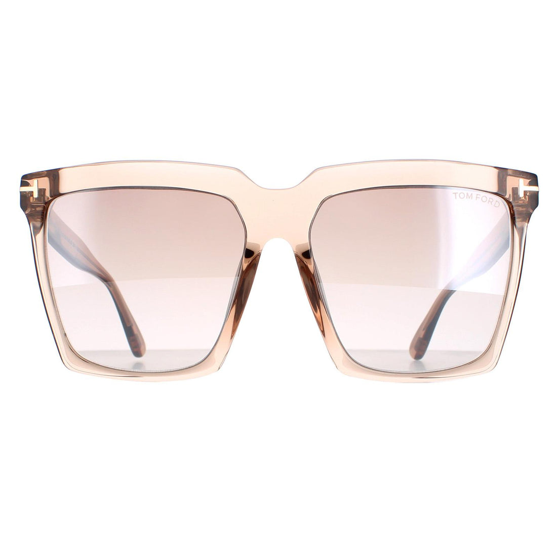 Tom Ford Sunglasses Sabrina 02 FT0764 57G Shiny Transparent Beige Brown Mirror