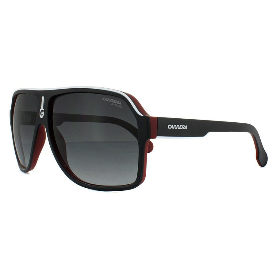 Carrera Sunglasses 1001/S BLX 9O Black White Red Dark Grey Gradient
