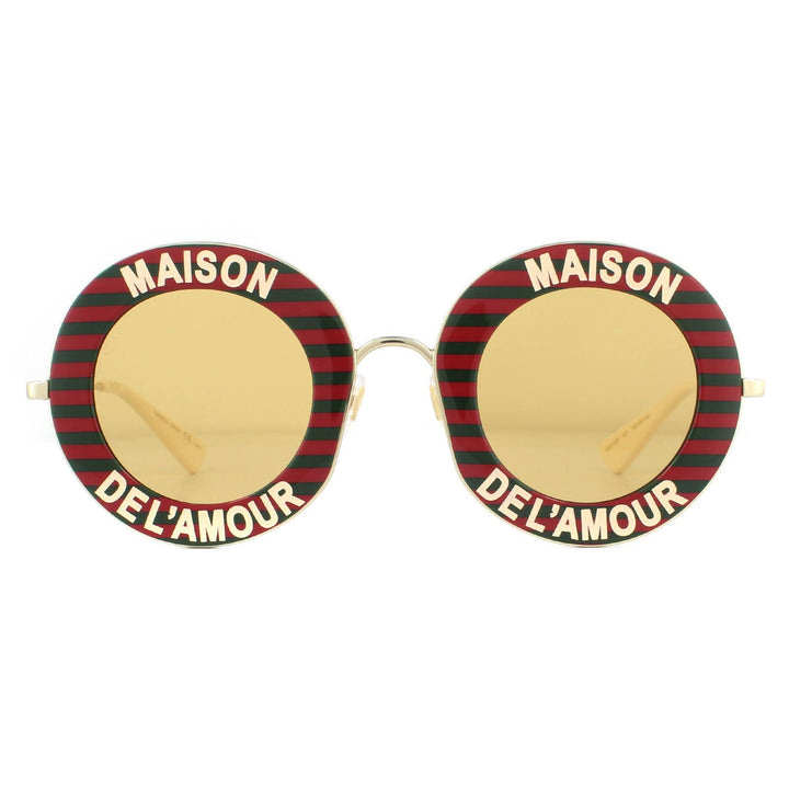 Gucci Sunglasses GG0113S 007 Red Gold Yellow