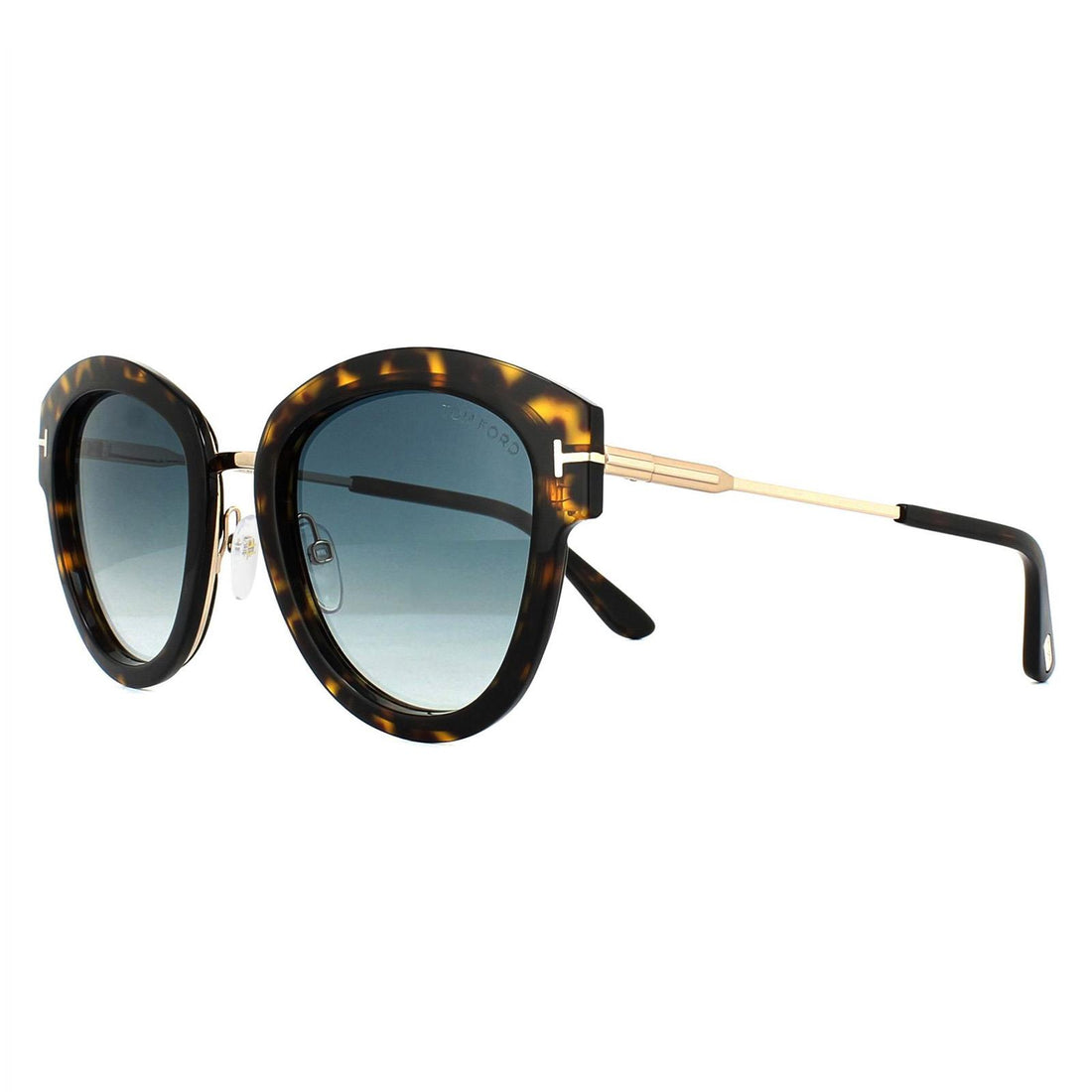 Tom Ford Sunglasses 0574 Mia 52P Dark Havana Green Gradient