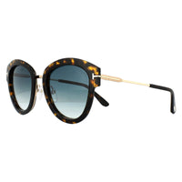 Tom Ford Sunglasses 0574 Mia 52P Dark Havana Green Gradient
