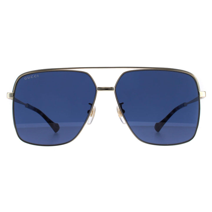 Gucci Sunglasses GG1099SA 001 Shiny Dark Ruthenium Solid Grey