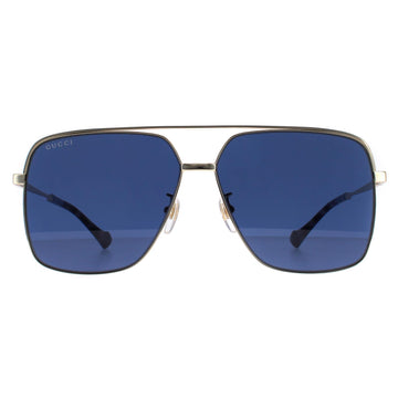 Gucci Sunglasses GG1099SA 001 Shiny Dark Ruthenium Solid Grey