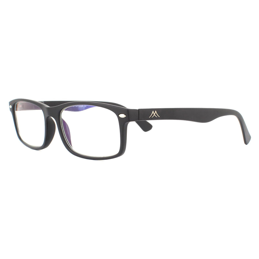 Montana Reading Glasses BLF83 Matte Black Blue Light Block +2.00