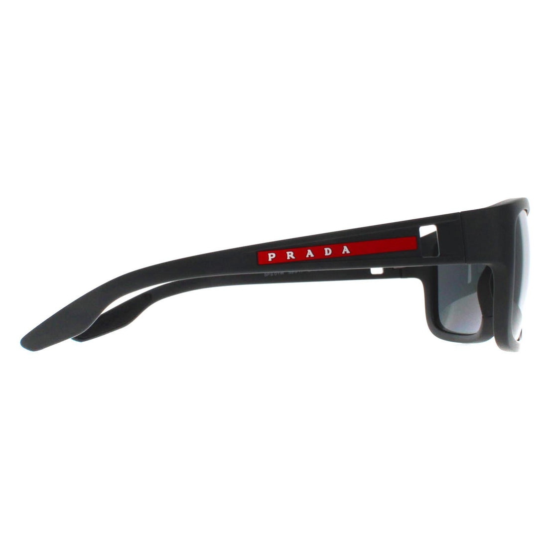 Prada Sport Sunglasses PS01WS UFK07H Grey Rubber Dark Grey Silver Mirror Polarized