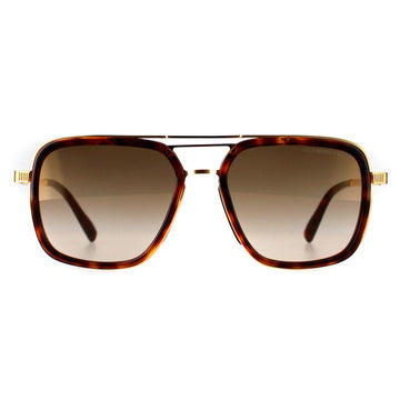 Cutler and Gross Sunglasses 1324 002 Gold Tortoiseshell Brown Flash