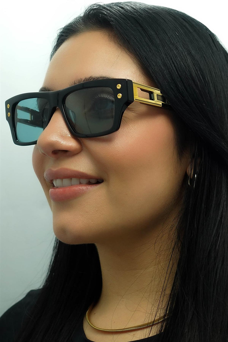 Dita Sunglasses Grandmaster Seven DTS407-A-01 Black Yellow Gold Dark Turquoise