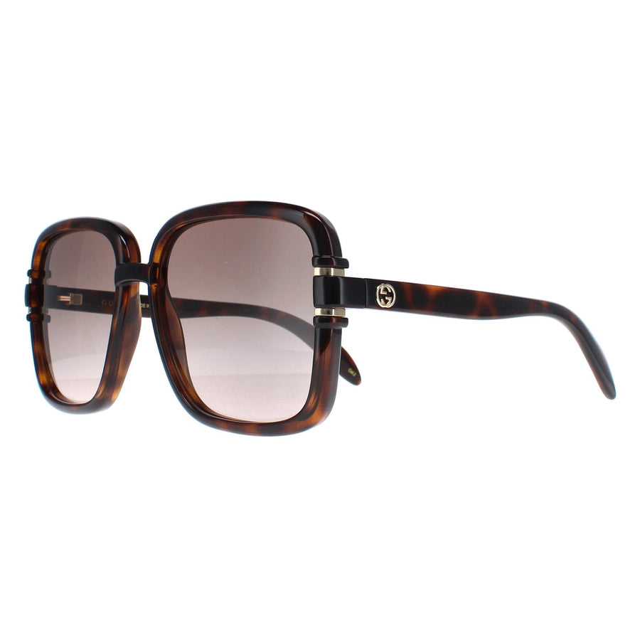 Gucci Sunglasses GG1066S 002 Dark Havana Brown Gradient