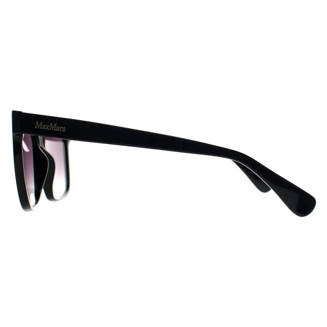 Max Mara Sunglasses MM0042 Logo9 01B Shiny Black Smoke Grey Gradient