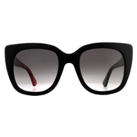 Gucci GG0163S Sunglasses Black with Red and Green Brown Gradient