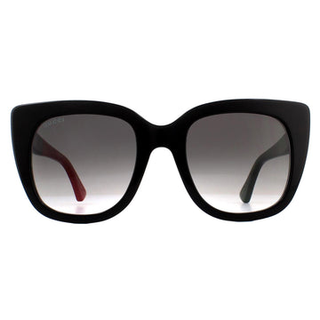 Gucci Sunglasses GG0163SN 003 Black with Red and Green Brown Gradient