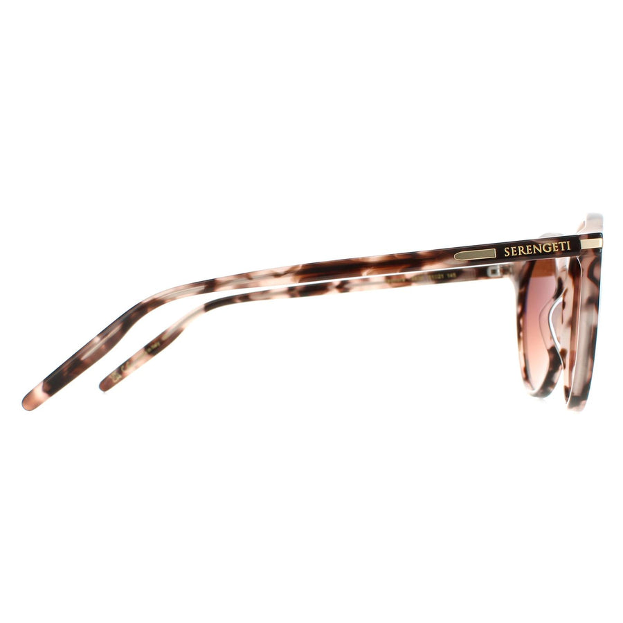 Serengeti Sunglasses Leonora 8839 Shiny Pink Tortoise Mineral Polarized Drivers Gradient