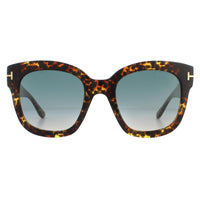 Tom Ford Beatrix FT0613 Sunglasses Leopard Havana Blue Gradient