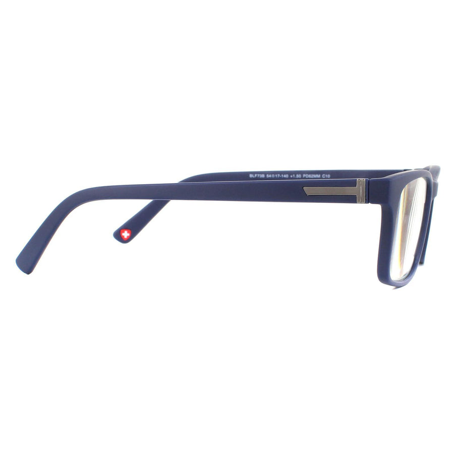 Montana Reading Glasses BLF73B Matte Blue Blue Light Block +0.00