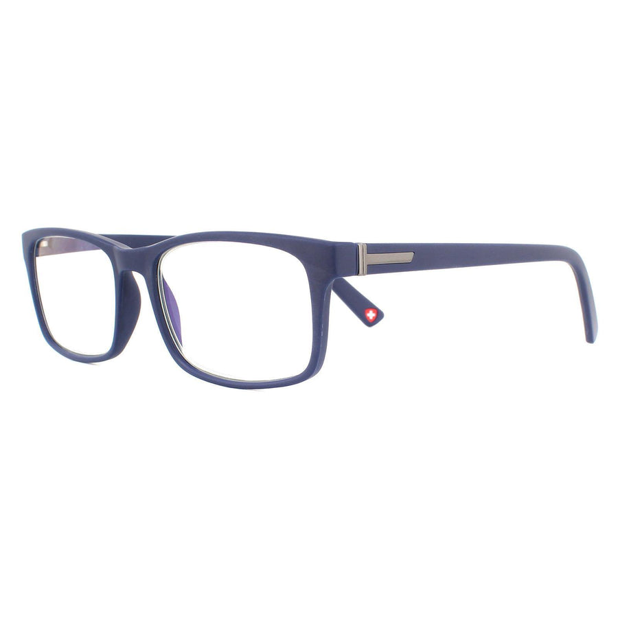 Montana Reading Glasses BLF73B Matte Blue Blue Light Block +0.00