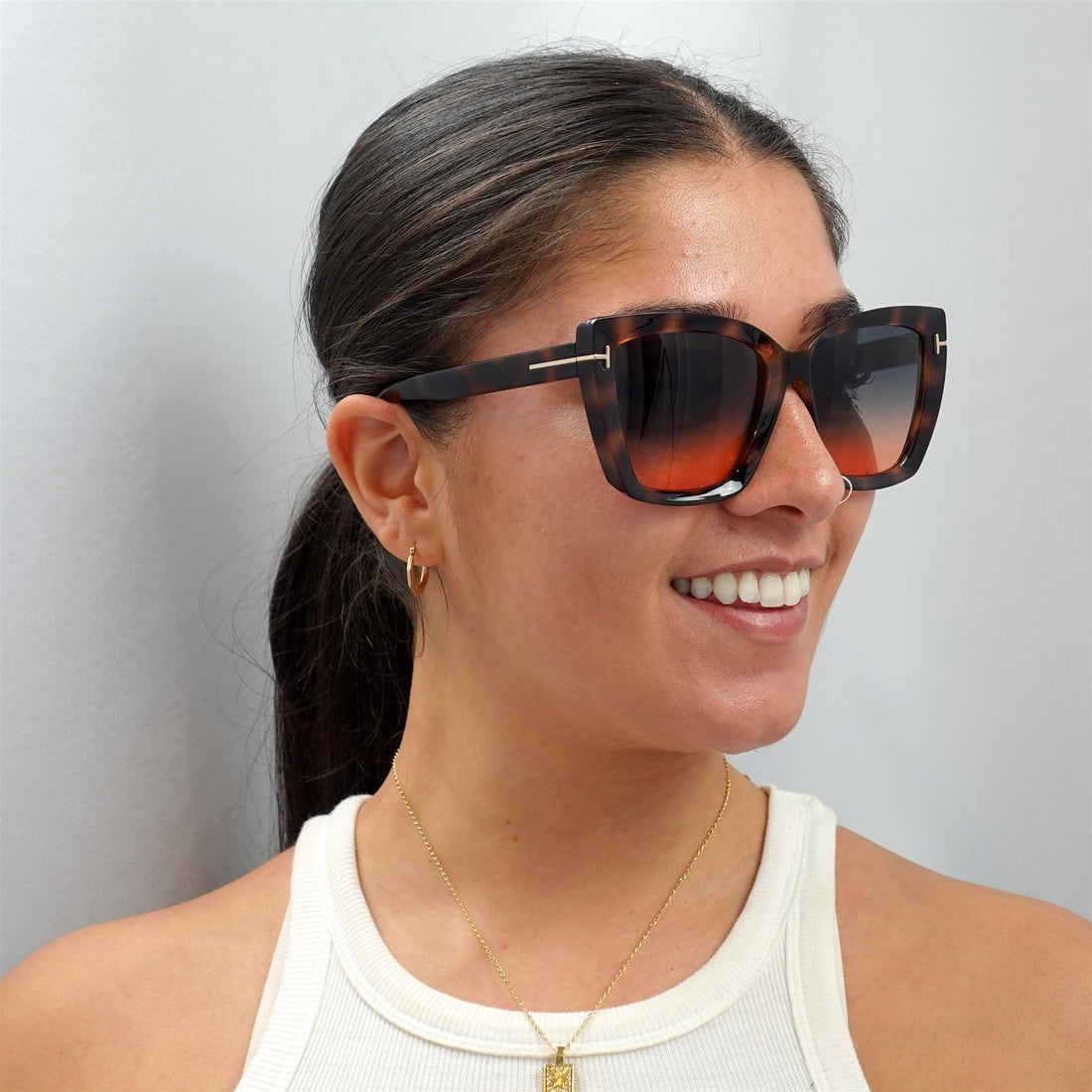 Tom Ford Sunglasses Scarlet FT0920 53P Blonde Havana Green Gradient