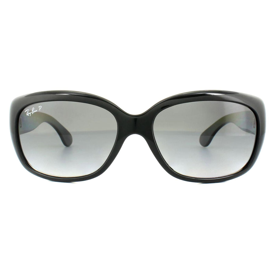Ray-Ban Jackie Ohh RB4101 Sunglasses Shiny Black Grey Gradient Polarized