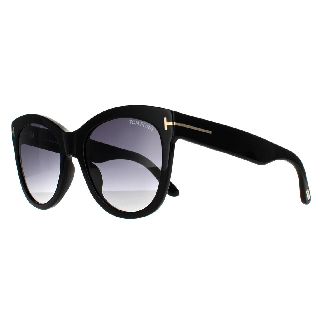 Tom Ford Sunglasses Wallace FT0870 01B Shiny Black Smoke Gradient