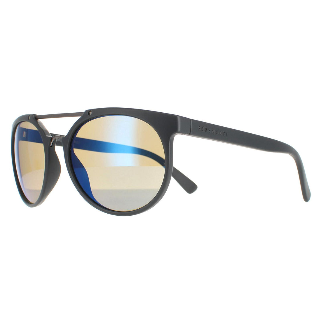 Serengeti Sunglasses Lerici 8354 Dark Grey Sanded Mineral Polarized 555nm Blue