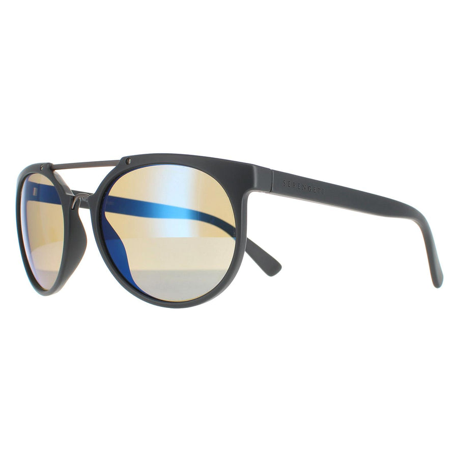 Serengeti Sunglasses Lerici 8354 Dark Grey Sanded Mineral Polarized 555nm Blue