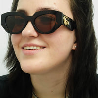 Gucci Sunglasses GG1421S 002 Shiny Dark Havana Brown