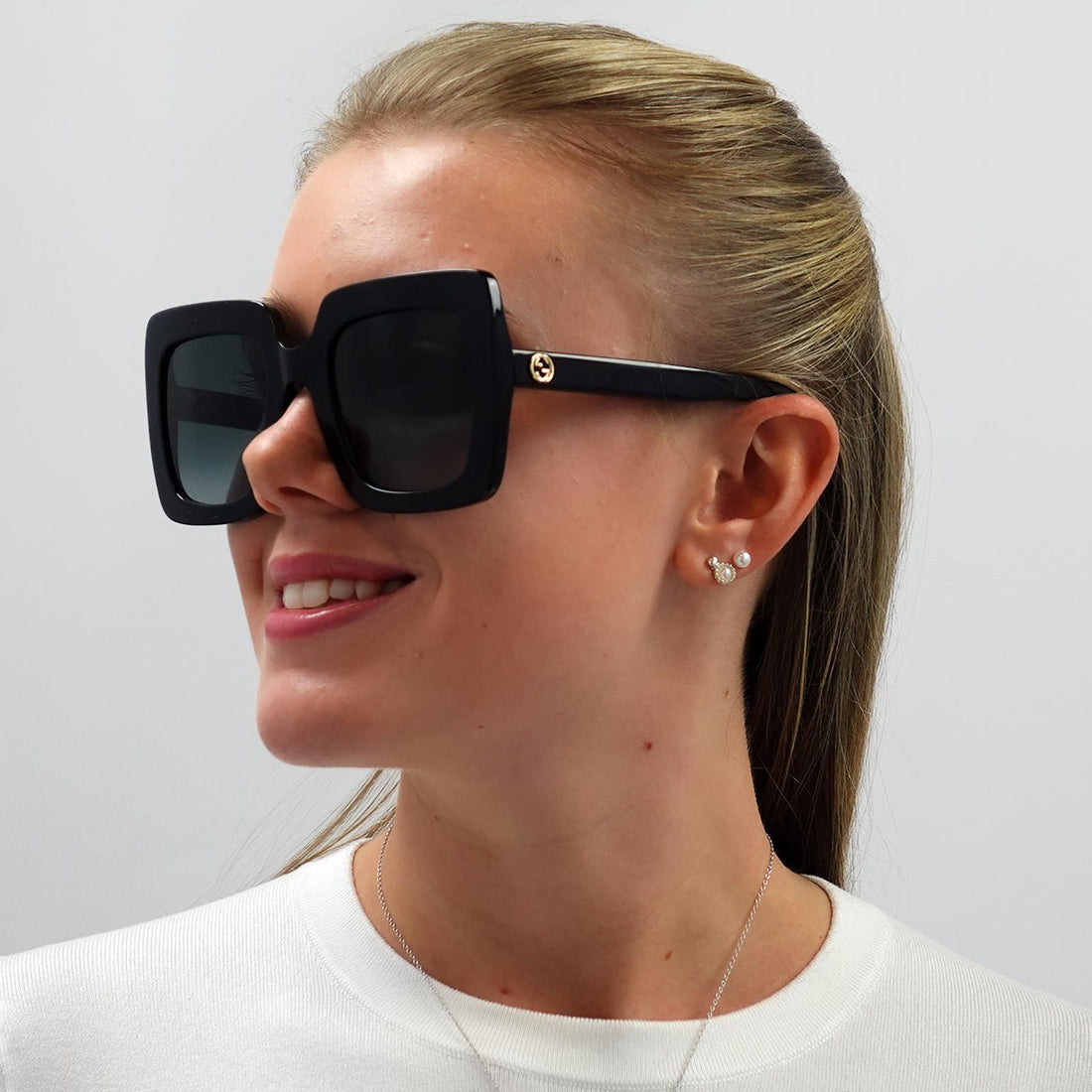 Gucci Sunglasses GG0328S 001 Black Grey Gradient