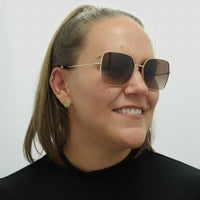 Dolce & Gabbana Sunglasses DG2242 02/13 Gold Dark Brown Gradient