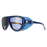 Moncler Sunglasses ML0089 90D Blue Leather Gold Mirror