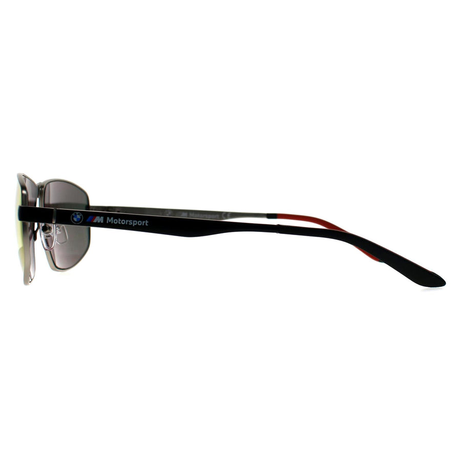 BMW Sunglasses BS0038 17U Shiny Palladium Red Mirror