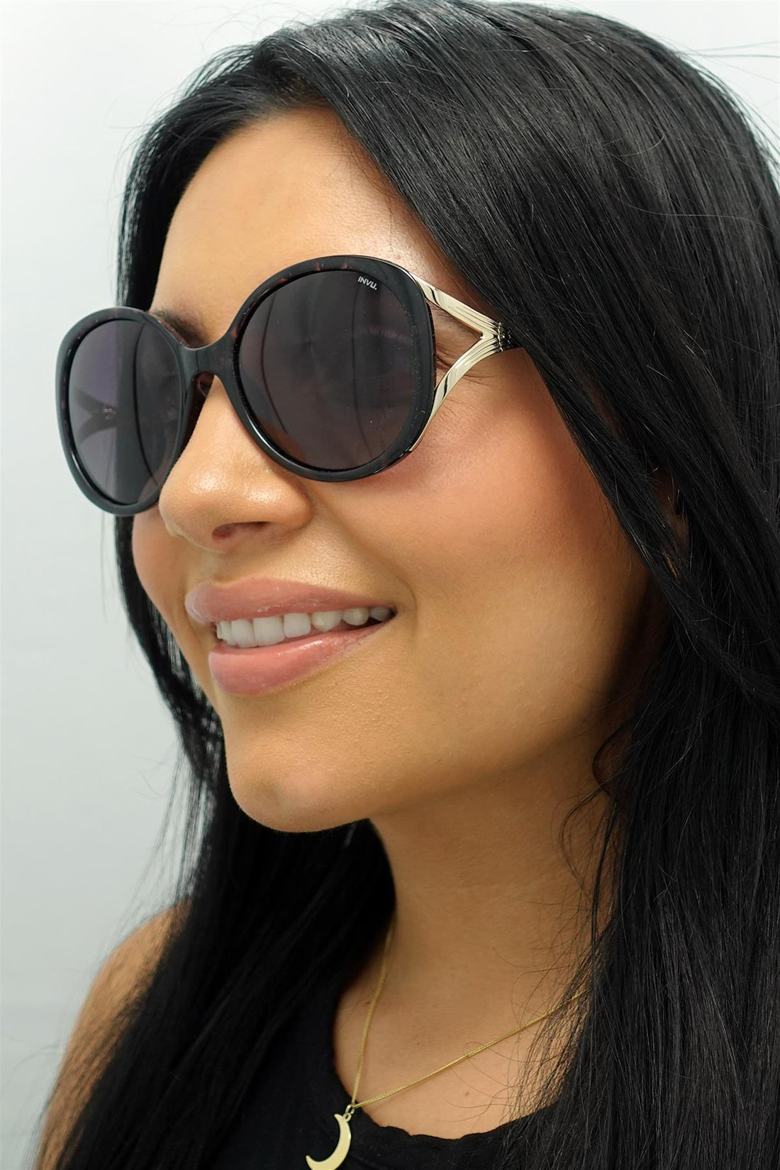 INVU Sunglasses B2117 C Dark Tortoise Purple Demi Gold Purple Polarized