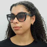 Tom Ford Sunglasses FT0937 Nora 01B Shiny Black Smoke Gradient