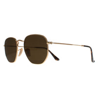 Ray-Ban Sunglasses Hexagonal 3548N 001/57 Gold Brown Polarized 51mm