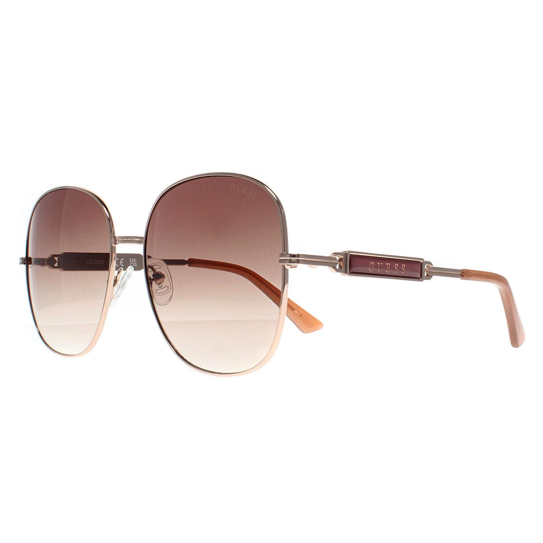 Guess Sunglasses GF6190 28F Shiny Rose Gold Brown Gradient