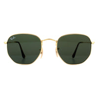 Ray-Ban Hexagonal RB3548N Sunglasses Gold Green 51