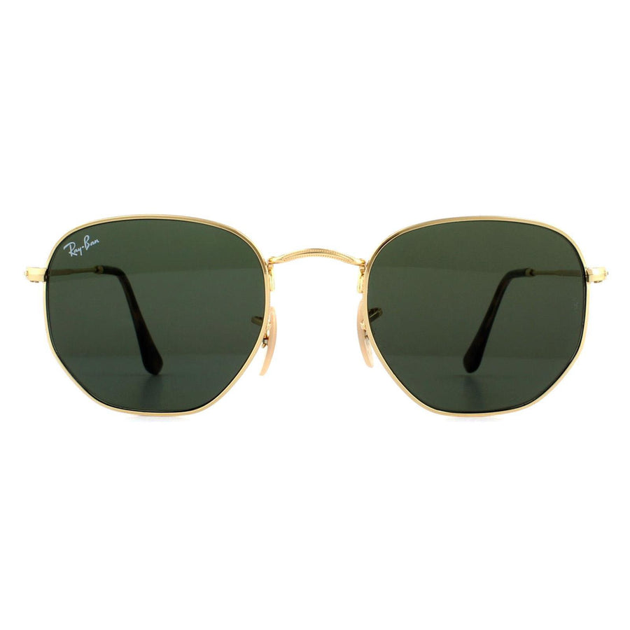 Ray-Ban Hexagonal RB3548N Sunglasses Gold Green 51