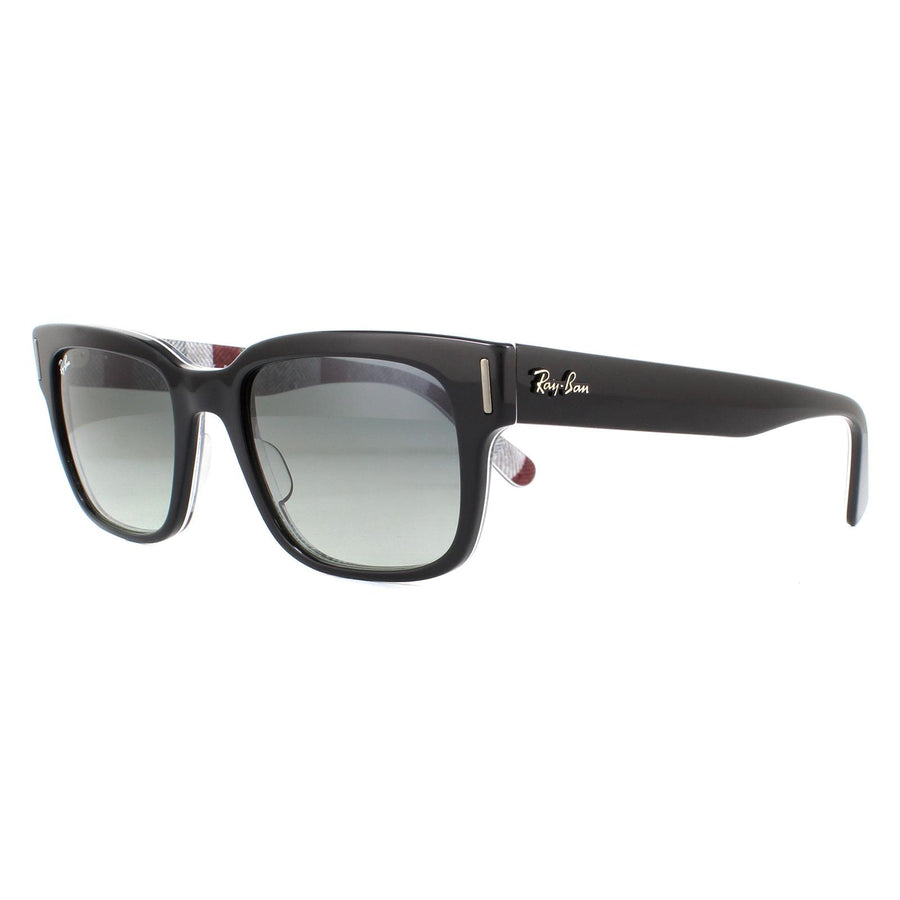 Ray-Ban Sunglasses Jeffrey RB2190 13183A Black On Chevron Grey Burgundy Light Grey Blue Gradient