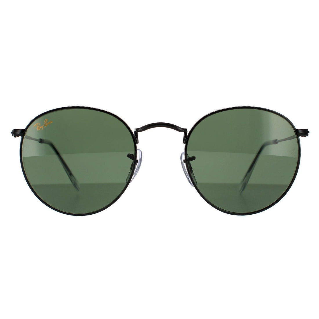 Ray-Ban Round Metal RB3447 Sunglasses Black / G-15 Green 50