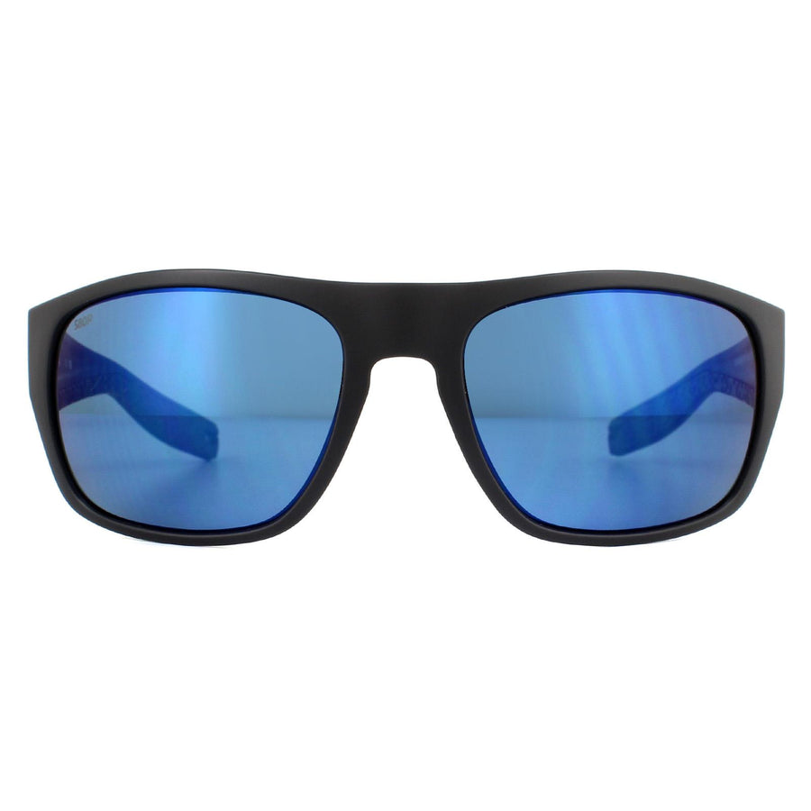 Costa Del Mar Tico Sunglasses Matte Black Blue Mirror Polarized Plastic