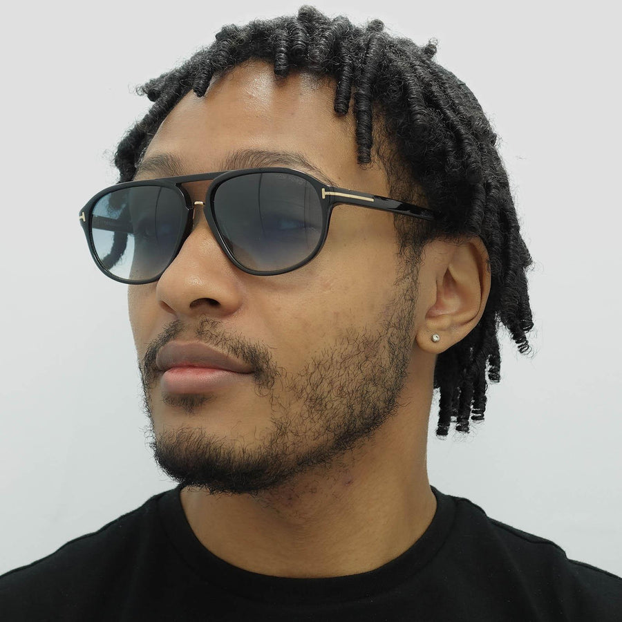 Tom Ford Sunglasses 0447 Jacob 01P Shiny Black Green Gradient