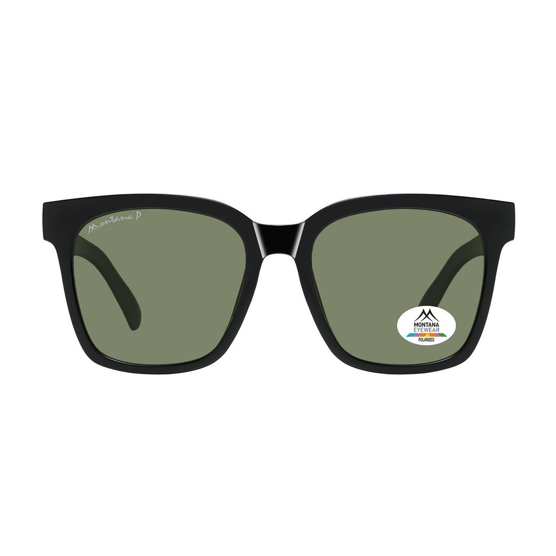 Montana Sunglasses MP72 A Shiny Black Green Polarized