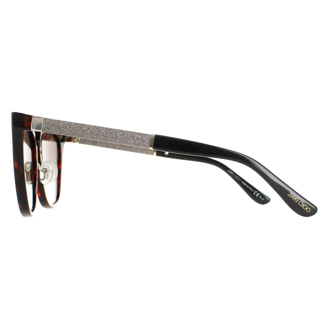 Jimmy Choo Sunglasses Fabry/S KBE JS Havana Glitter Black Brown Gradient