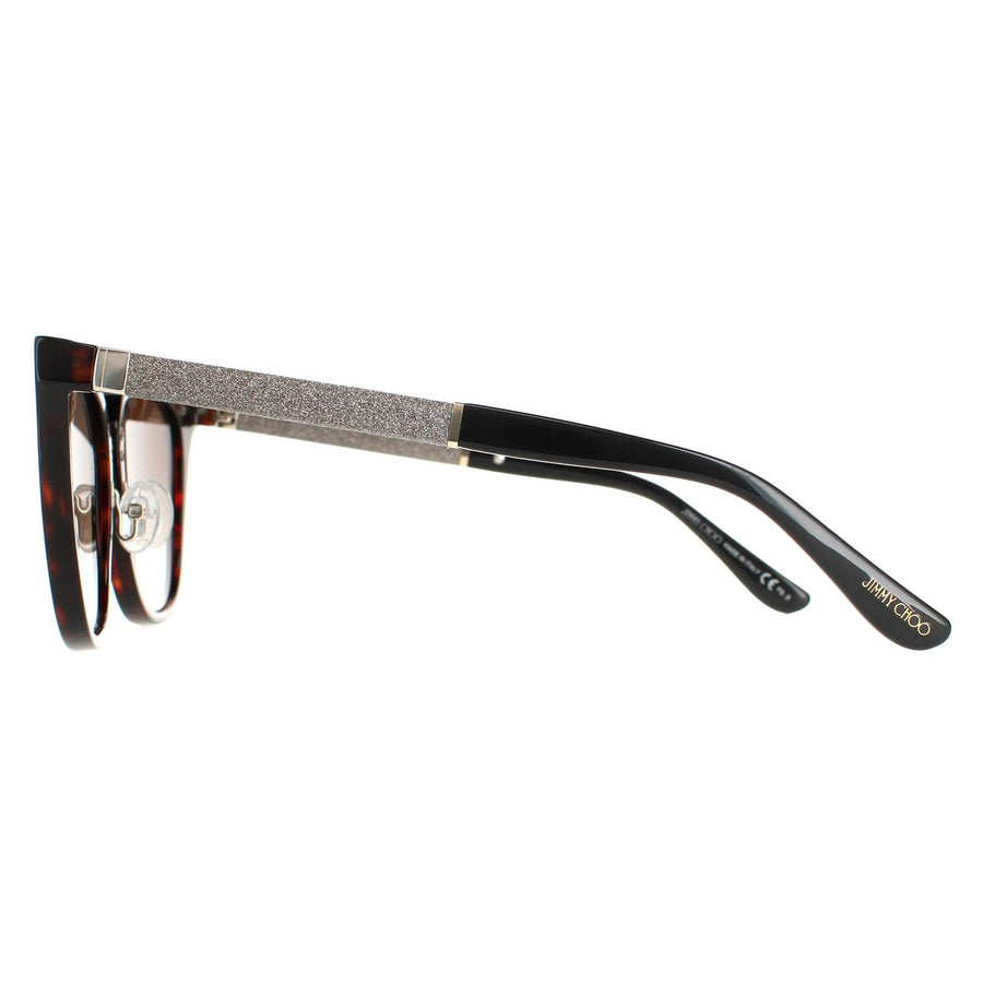 Jimmy Choo Sunglasses Fabry/S KBE JS Havana Glitter Black Brown Gradient