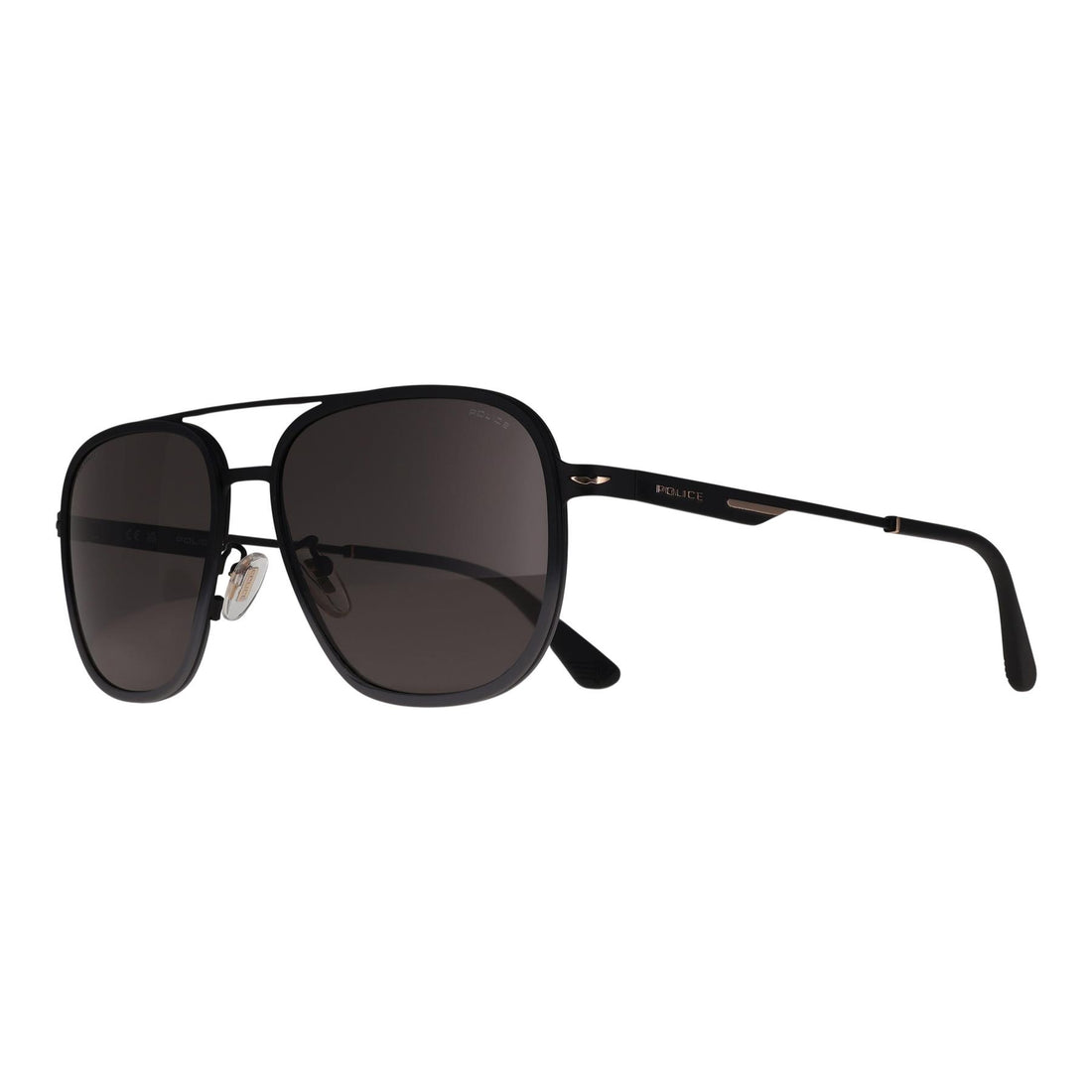 Police Sunglasses SPLL78 Champ Lite 1 305P Matte Black Rose Gold Smoke Polarized
