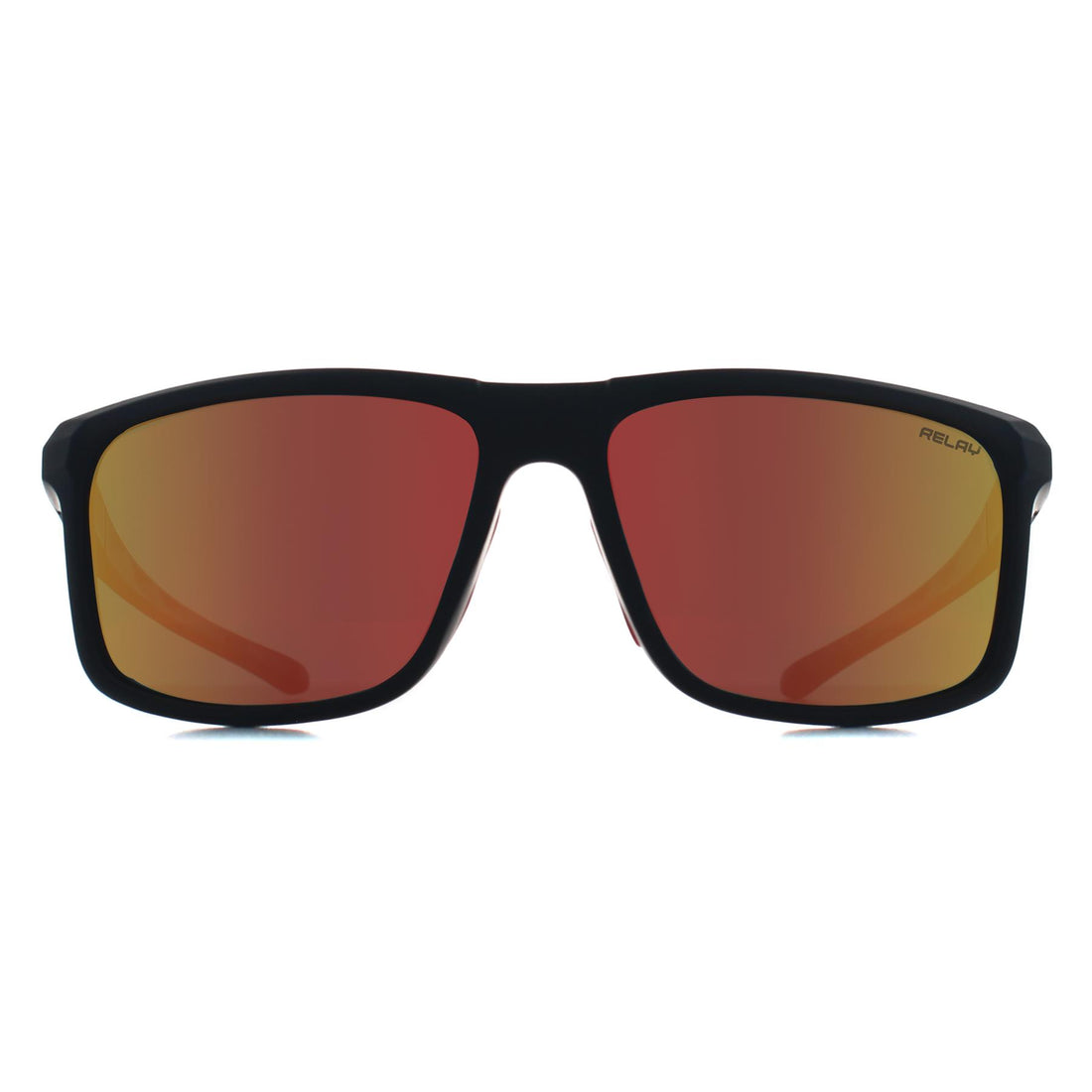 Relay Rectangle Unisex Matte Black and Red Red Revo Polarized Swiftline Sunglasses