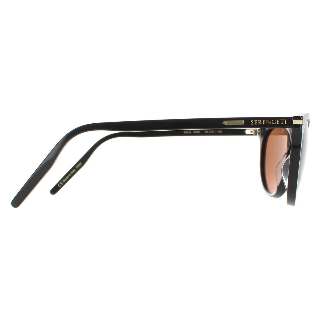 Serengeti Sunglasses Elyna 8846 Shiny Black Mineral Polarized Drivers Gold
