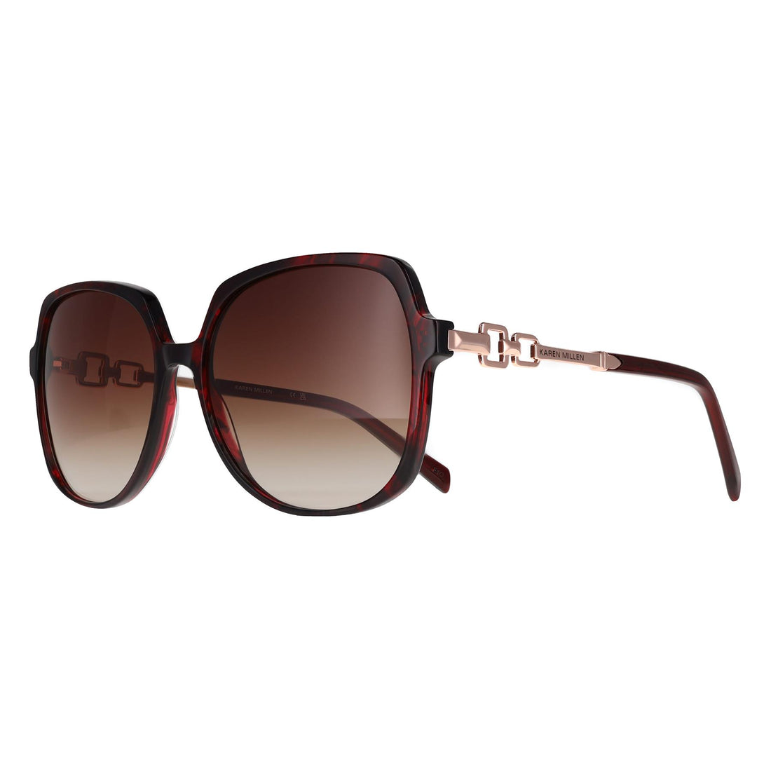 Karen Millen Sunglasses KM5065 237 Dark Red Horn Brown Gradient