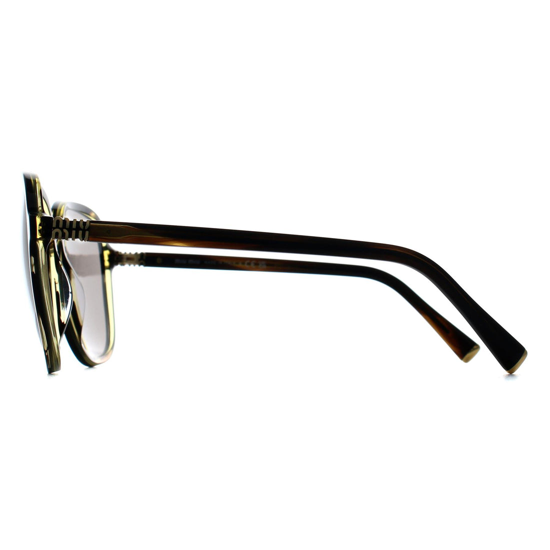 Miu Miu Sunglasses MUB01S 25E80Q Striped Loden Dark Grey
